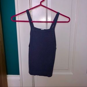 Blue knit crop top
